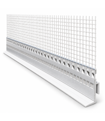 Profil PVC cu picurator pentru soclu, cu plasa, lungime 2 m